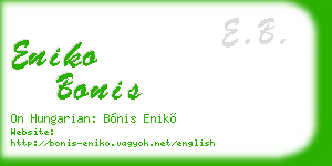 eniko bonis business card